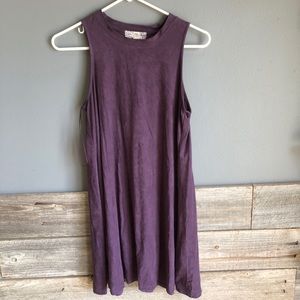 Suede velvet sleeveless dress